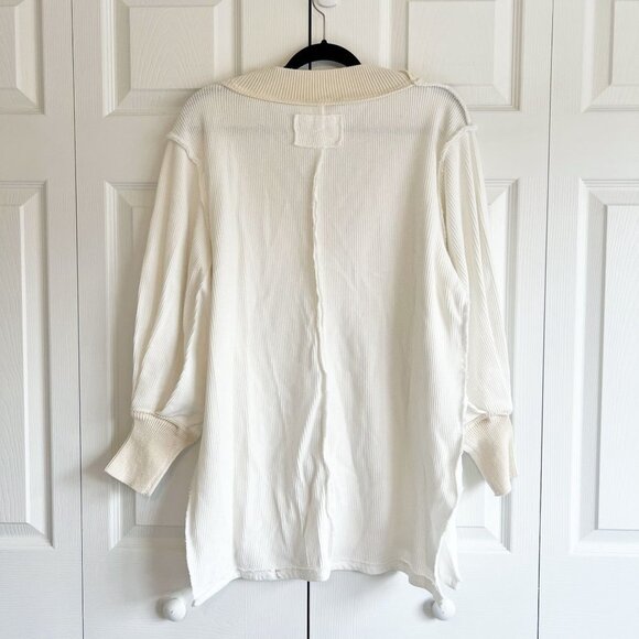 Free People Asher Ivory White Long Sleeve Thermal Top Women's Size X-Small XS - Picture 3 of 7